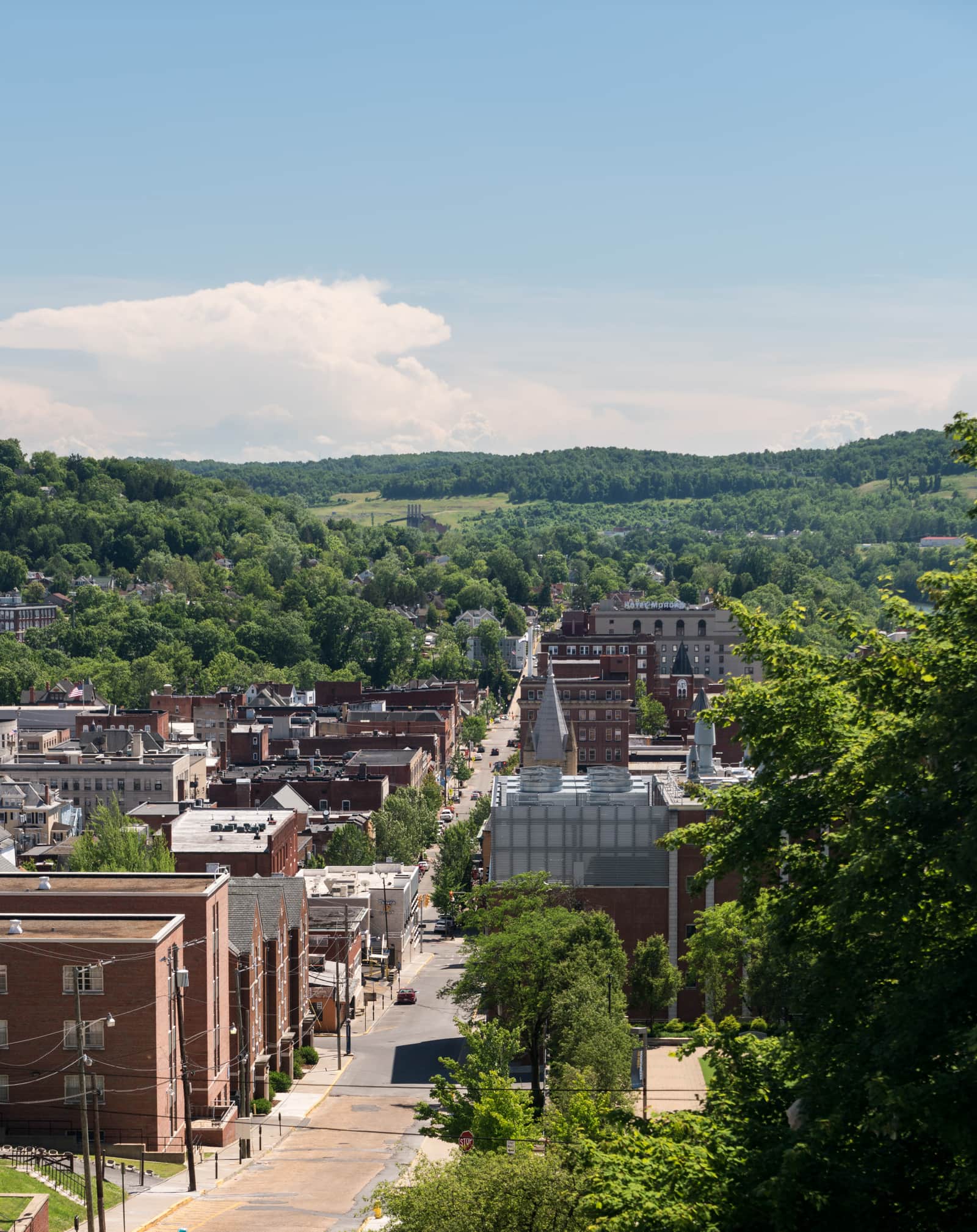 Downtown street of Morgantown West Virginia