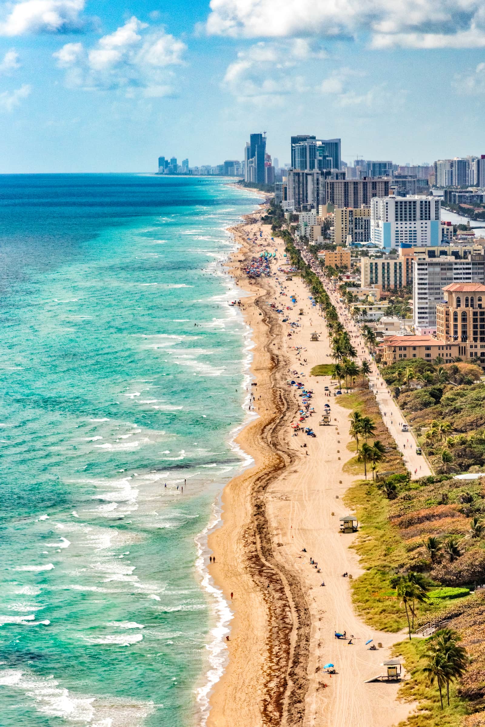 The coastline along South Florida, aerial view