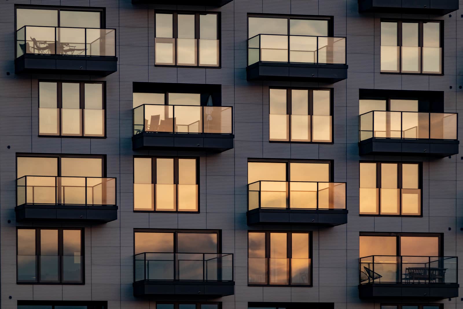 Condos at sunset