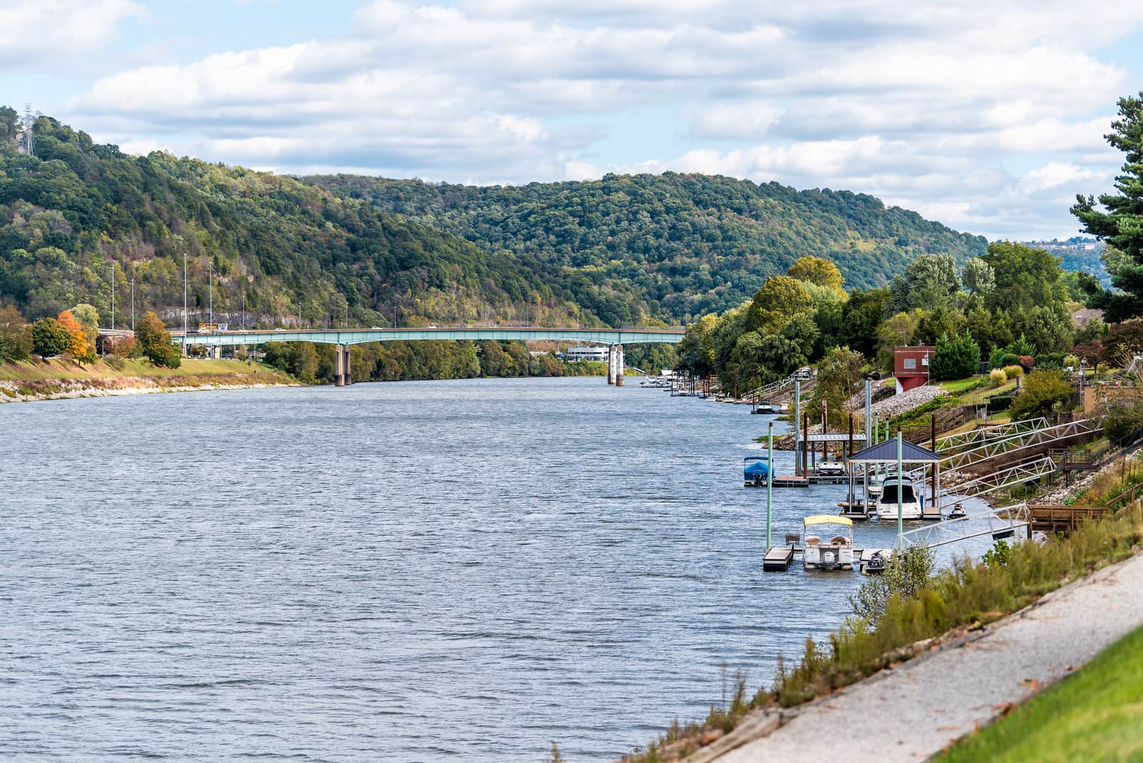 Kanawha river in Charleston West Virginia