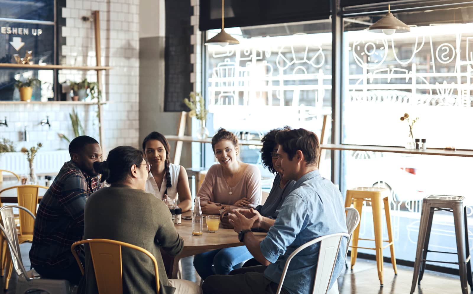 Millennials at a coffee shop